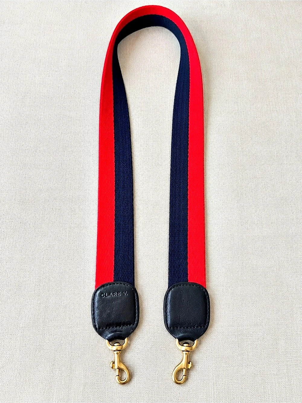 Clare V Red Navy Striped Webbing Crossbody Shoulder Bag Strap